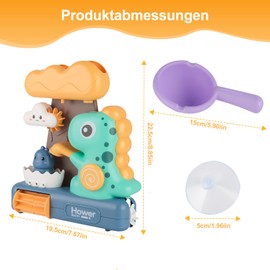 Dinosaur Bath Toy - Bath Suction Cup Rotating Water Toy Children, Babies Bath Interest Awakening Toy Bath Toy Gifts for Babies 1 2 3 4 Years