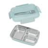 Lunch Box 3 Compartments 304 Stainless Steel Plastic Matching Spoon