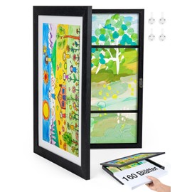 Joyshare A4 Picture Frame Children's Drawings Wooden Picture Frame Change Children's Drawings 24 x 33 x 3 cm Black Pack of 1