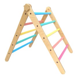 Nanu Pikler Triángulo Chico Con Rampa Y Arco Montessori Color Arcoiris Pastel                                                                         