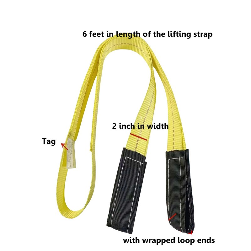 AsgenoX 2 inch 6 Feet Lifting Straps, 2 Pack 2