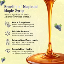 Untapped Grape Mapleaid Bulk Bottle – 20 Servings | Organic Maple Syrup, Grape Juice & Sea Salt | Natural Electrolyte Replenishment | Pure, Simple, Delicious | Sustained Energy and Hydration