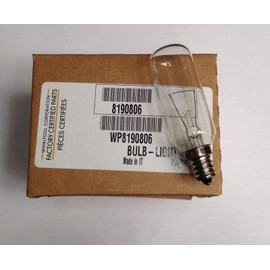 (Ship from USA) Whirpool 8190806 Genuine OEM Range Vent Hood Light Bulb 40 W /ITEM NO#8Y-IFW81854282482