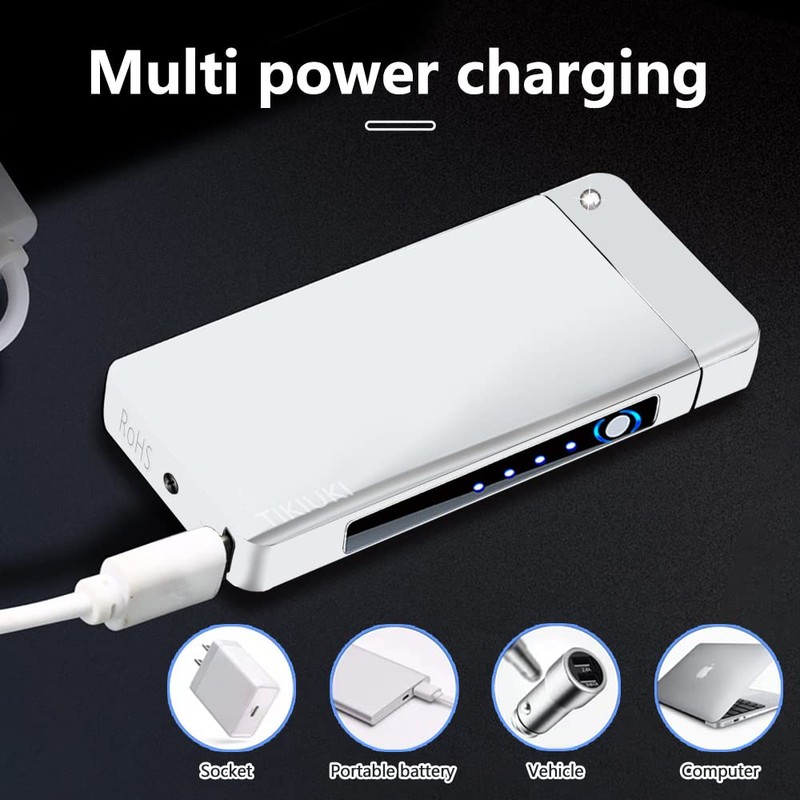 TIKIUKI Electric Rechargeable Flameless Windproof Plasma Lighter - Butane Free