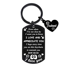 MADHAHEFU I Love You Gifts for Anniversary Valentines Day Gifts For Husband Long Distance Gift For Husband Keyring From Wife Couple Keyring For Him Her
