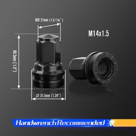 Dynofit 14mmx1.5 OEM Lug Nuts Fit F-250 F-350 2017-2024, 32pcs Flat/Mag Seat Factory Wheel Nuts for Heavy Duty Truck, One-Piece Design Chrome Stock Lug Nuts Replace OE#HCPZ-1012-B HCPZ-1012-A