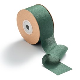 MORSUNBELA Grosgrain Ribbon Green Ribbon 1.5 Inch x 25 Yd Wrapping Ribbon Gift Bow Sewing Ribbons Dark Green Chiffon Decorative Ribbon