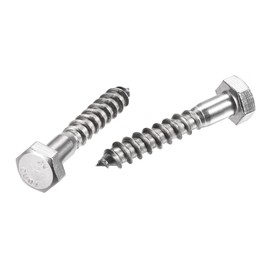 sourcing map Hex Lag Screws, M8 x 45mm 304 Stainless Steel Half Thread Self-Tapping Bolts for Wood Screw 10Pcs