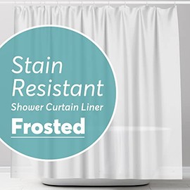 BigFoot Shower Curtain Liner – 72 x 72 PEVA Heavy Duty Shower Curtain with Rustproof Metal Grommet and 3 Magnetic Weights – Odor Free and Compatible with Standard Showers, Frosted