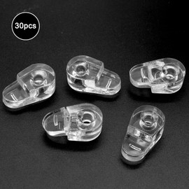 Jiozermi 30 Pcs Glass Window Retainer Clips Kit, Transparent Mirror Fixing Clips Glass Door Holder Cabinet Panel Bracket with Screws for Fixing Glass,A