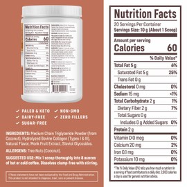 NativePath Keto Coffee Creamer Powder Vanilla Chai — Keto-Friendly, Non-Dairy & Low Sugar Creamer. Made with Grass-fed Collagen Protein Powder, MCT Oil & Monk Fruit. Soy & Gluten Free (7.1 OZ)