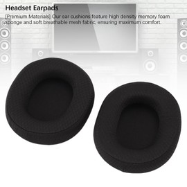 Ear Pads Replacement for Arctis 3/5/7/9/1,Arctis Pro, Breathable Mesh Fabric Memory Foam Sponge Replacement Ear Cushions, 2 Pairs, Black