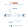 Midline Valve 322U234 Y-Strainer with Stainless Steel Mesh Screen, Pipeline