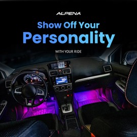 Alpena - FloGlo Interior Bluetooth LED Strip Lights for Cars, Flowing Ambient Lighting Car Interior Stips, Multi-Colored Car Interior Lights, Comes with Downloadable App for Custom Presets, 48 inches