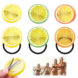LONGHAO 6 x Lemon Hair Clips, Hair Clips, Lemon Simulation Lemon Hair Clips, Creative Hair Clips, Lemon Slice Accessories, Cute Hair Accessories, for Party (#1)