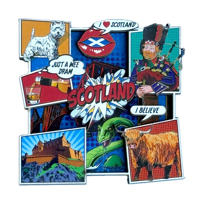 LILAJ Scottish Fridge Magnets 6-Pack - Edinburgh Castle, Telephone Box,