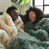 Bedsure Fluffy Sage Green King Size Blanket for Bed, Thick