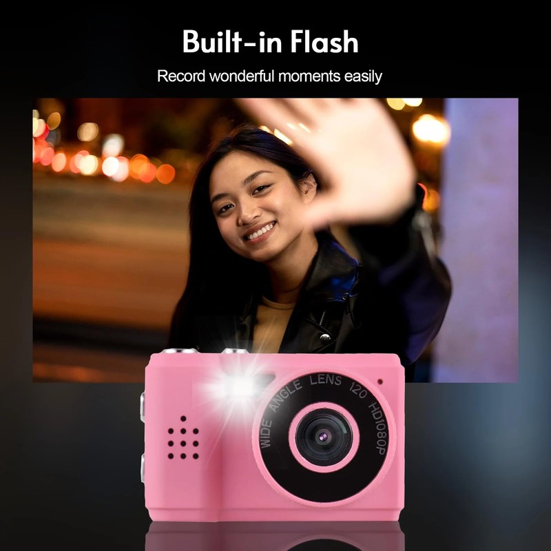 Mini Digital Camera with LCD Screen LED Flash 1080P Full