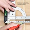 12in L Square Ruler Multifunction Scale Standard Carbon Steel Detachable