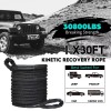 indusafe 1'' X 30FT Kinetic Recovery Tow Rope, 30800lbs Heavy