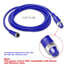 BatPower 6.6FT ProK Electric Reel Battery Power Cord Compatible for Banax Kaigen 7000 1500 500 300 150 Electric Fishing Reels ProK BP-FK08B BP-FK16B Battery Power Cable 200CM