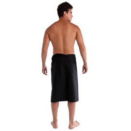 1 World Sarongs Mens Sulu in Black in 32