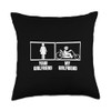 Your Girlfriend My Girlfriend Funny Recumbent Bicycle Throw Pillow