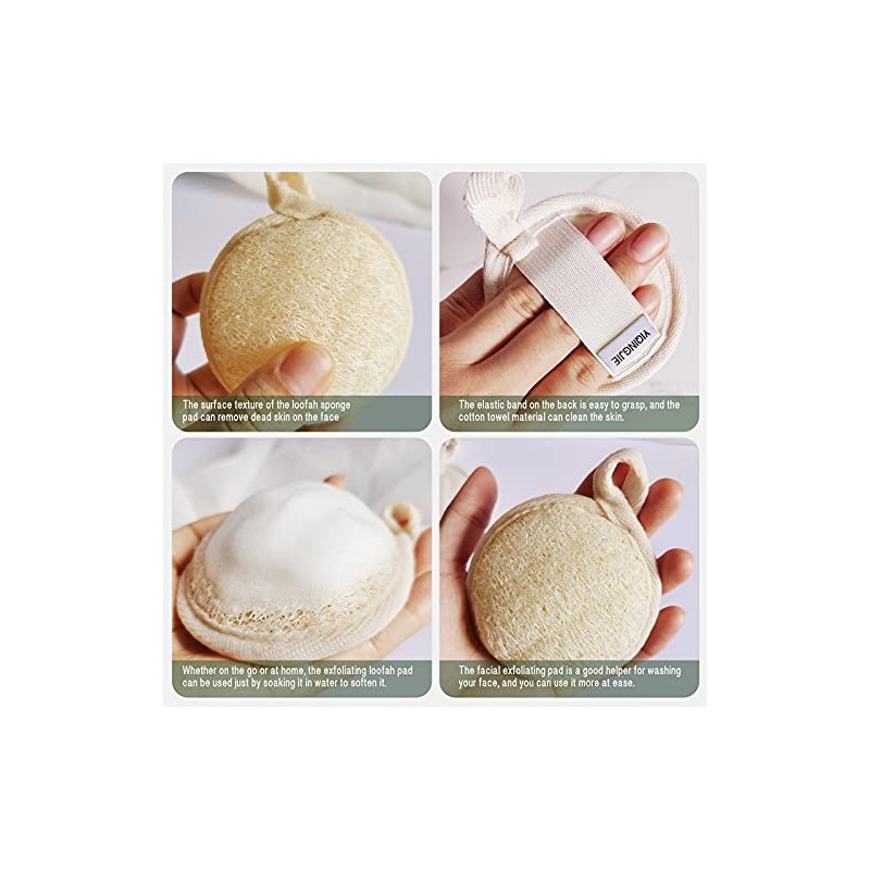 Esponja exfoliante para la cara, esponja de lufa, suave y