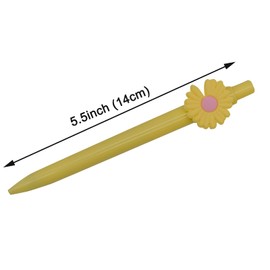Maydahui 42 PCS Little Daisy Shaped Rollerball Pen Retractable Colorful Flower Pens Black Gel Ink Fresh Plant Desktop Decoration for Valentine's Day Teachers Girls