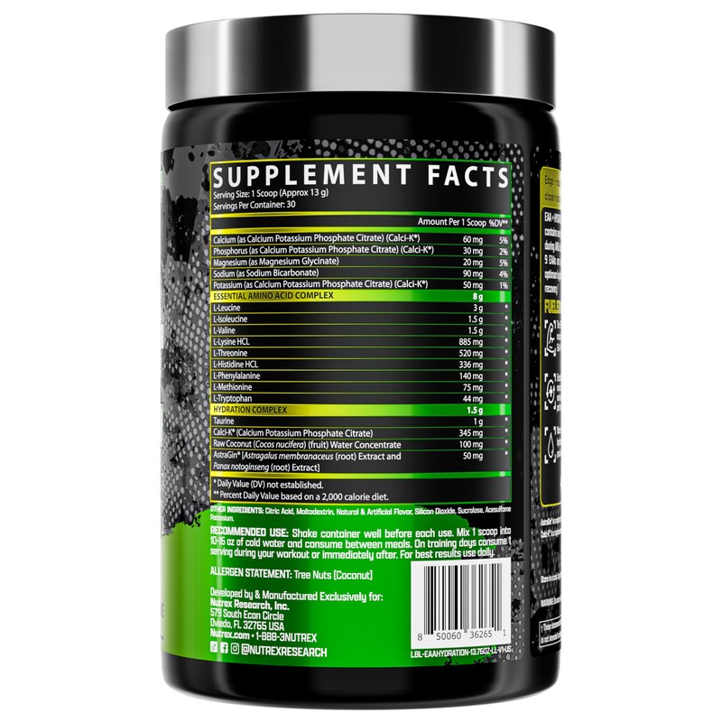Nutrex Research EAA Hydration | EAAs + BCAA Powder |