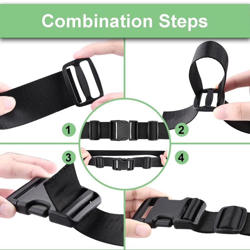 CooBigo 2" Buckles Straps Set:6 Pack Quick Release Buckles+10 Yard