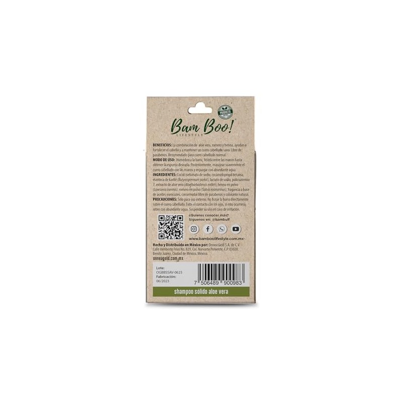 5 Pack Shampoo Sólido Artesanal Aloe Vera 80 Gr Bam