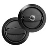 Antrader 1Pcs Privacy Sliding Door Lock, Black Round Recessed Pocket