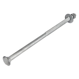 1/2" x 12" (25 Pack) Galvanized Carriage Bolt Kit Grade 307A Includes 1/2" USS Flat Washers (25 pcs) and 1/2"-13 Hex Nuts (25 pcs), Hot Dip Galvanized for Exterior Use by Makers Bolt