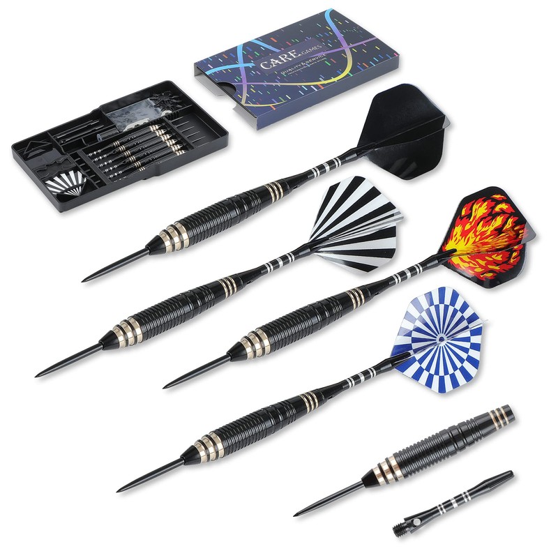 CareGames Steel Tip Darts Set Professional 24g with Carrying case,Aluminium