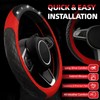 NBTEPEM 6 PCS Bling Car Accessories Set, Leather Steering Wheel