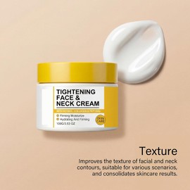 Crema reafirmante y tensora para rostro y cuello, cuidado antiedad, reafirma piel flácida, suaviza las líneas expresión, aumenta la elasticidad, hidratación profunda, no grasa, repara el escote (PCS1)