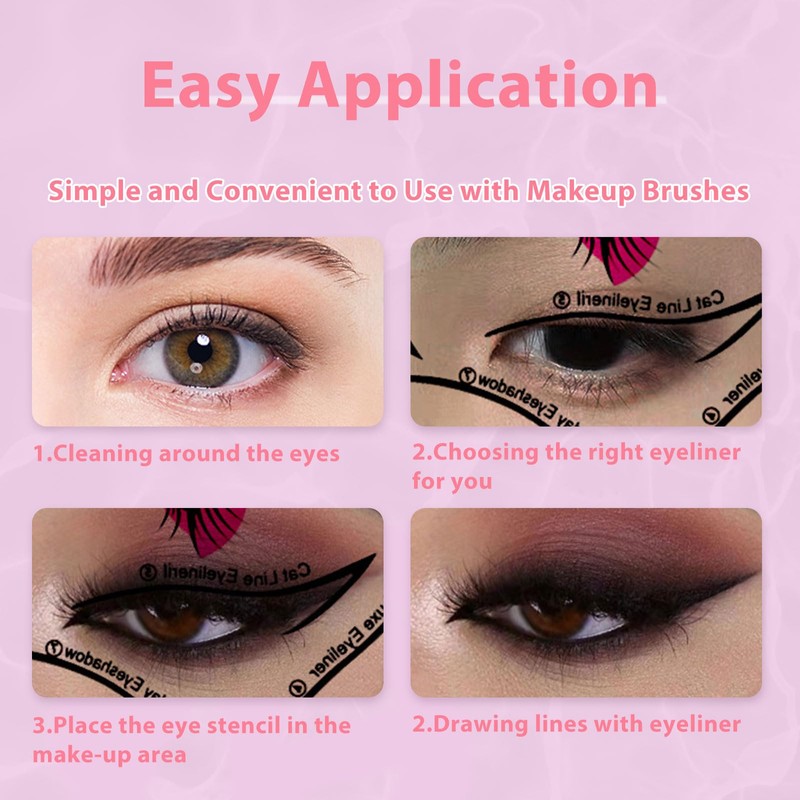 YAFIYGI Eyeliner Stencils Eyeliner Stencil Set 6 in 1 Reusable