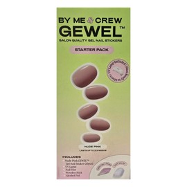By Me & Crew Gewel Nude Pink Semicured Gel Nails Starter Kit with UV Light