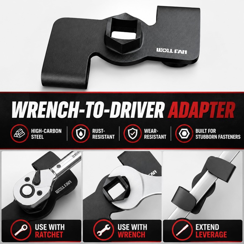 Wrench Extender Tool, 1/2 Inch Drive & 21mm Hex for