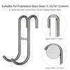 Over Shower Glass Door Hooks, 3 Pack Silver 304 Stainless