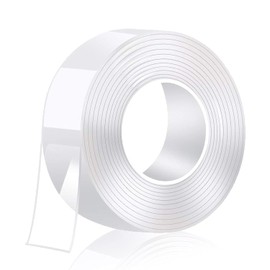 Transparent Double-Sided Adhesive Tape, 9.85 feet (3 Meters) Extra Strong and Washable, Thin Nano Tape, Removable, No Residue, Non-Slip, Reusable, Adhesive Tape for Carpet, Kitchen, Car, or Office