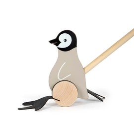 small Foot 12494 Sliding Animal Penguin, First Walking Toy Made of FSC 100% Certified Wood, Sliding Toy with Waddling Feet, for Children from 18 Months, 12494
