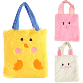 XineYuor Easter basket with handle, 3 pieces Easter bags for filling, Easter bunny bags, Easter basket for filling, Easter basket for filling, Easter basket with handle, Easter basket children Easter