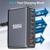 500W USB C Fast Charger Block, 8 Port USB Charging