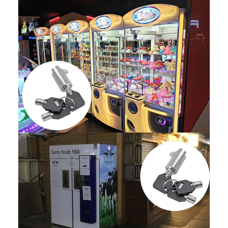 Bonsicoky 2 Set Vending Machine Lock and Key (Keyed Alike),