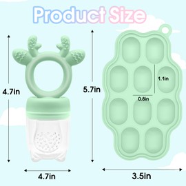 Breastmilk Popsicle Molds & Baby Fruit Food Feeder for Teething Relief, Silicone Baby Teether Pacifier Feeder and Freezer Tray with Lid, Silicone Teething Toys, BPA Free Safe Infant Self Feeding