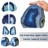 Yougoals Blue Agate Bookends for Shelves, Geode Crystal Book Ends