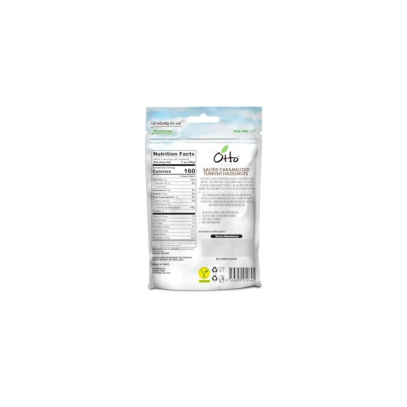 Otto Nuts - Salted Caramelized Turkish Hazelnuts, Non-GMO Naturally Vegan