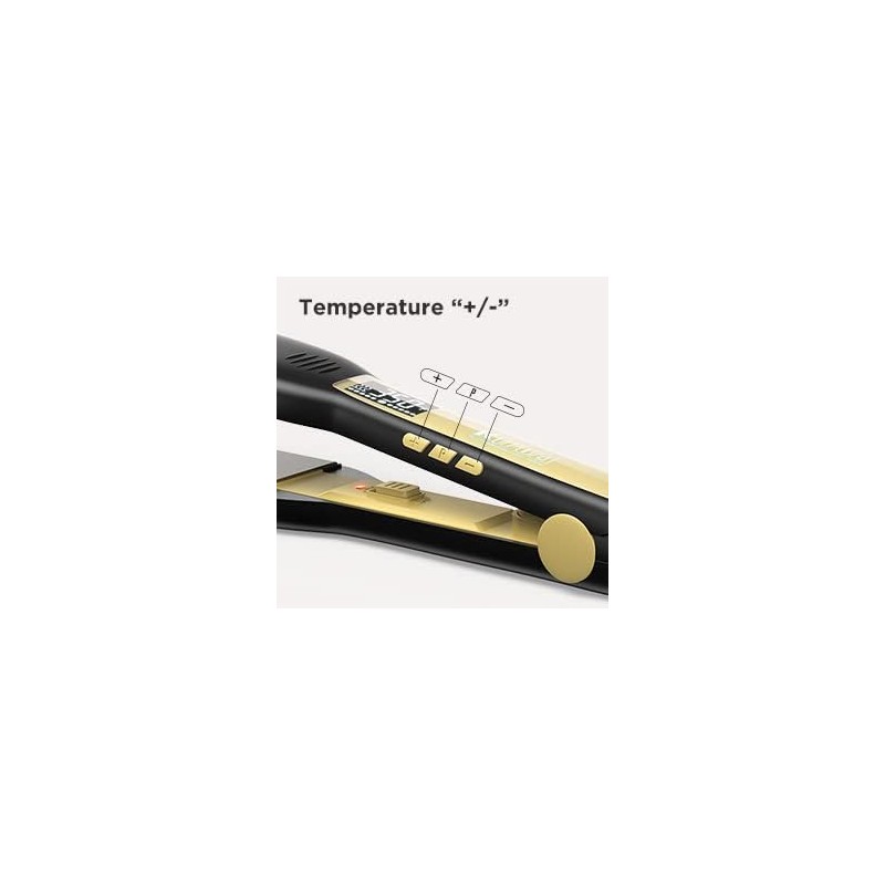 Plancha de pelo profesional de titanio con pantalla LCD digital